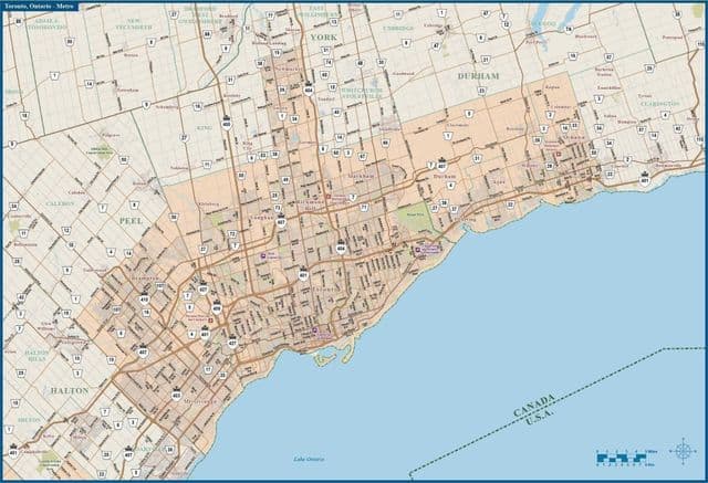 Mapa de carreteras de Toronto