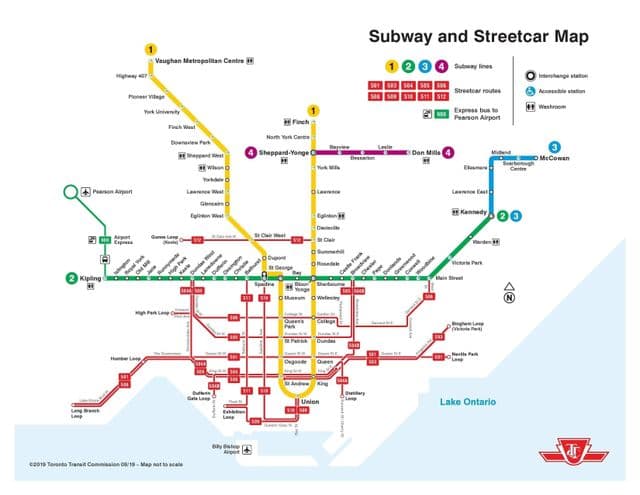 Mapa de la estación de metro de Toronto
