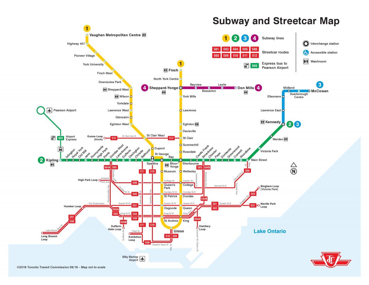 Mapa de la estación de metro de Toronto