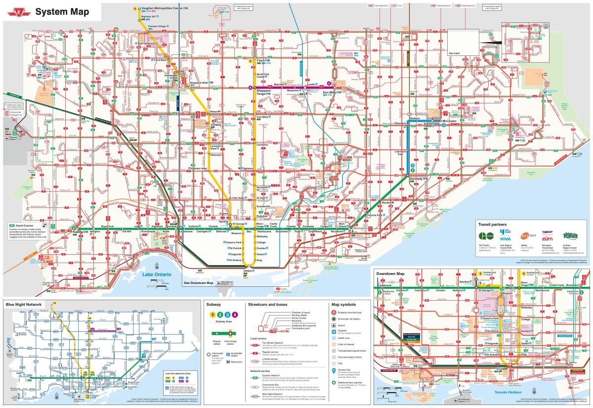 Mapa de la estación de autobuses de Toronto