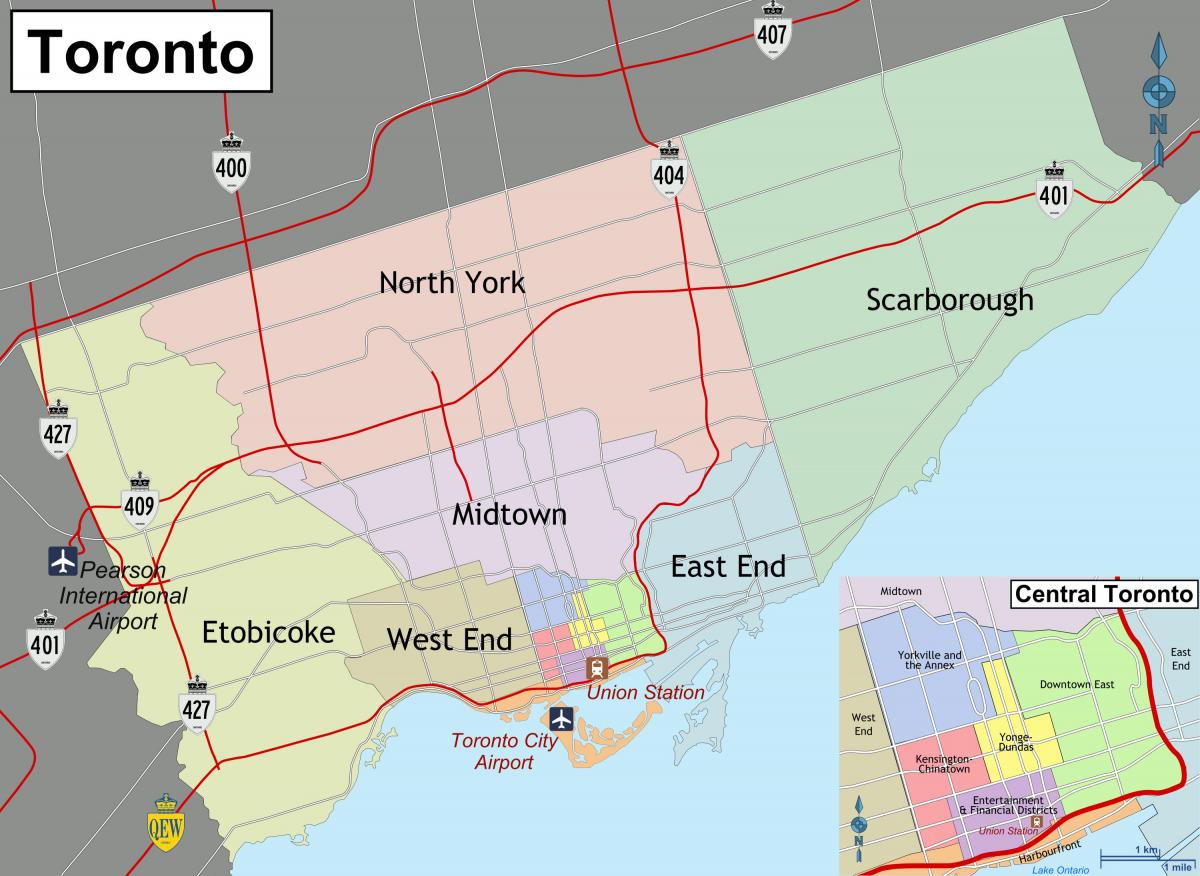 Mapa del distrito de Toronto