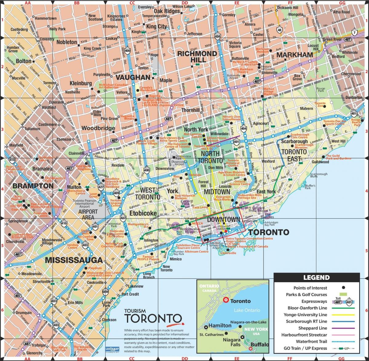 Mapa de la ciudad de Toronto